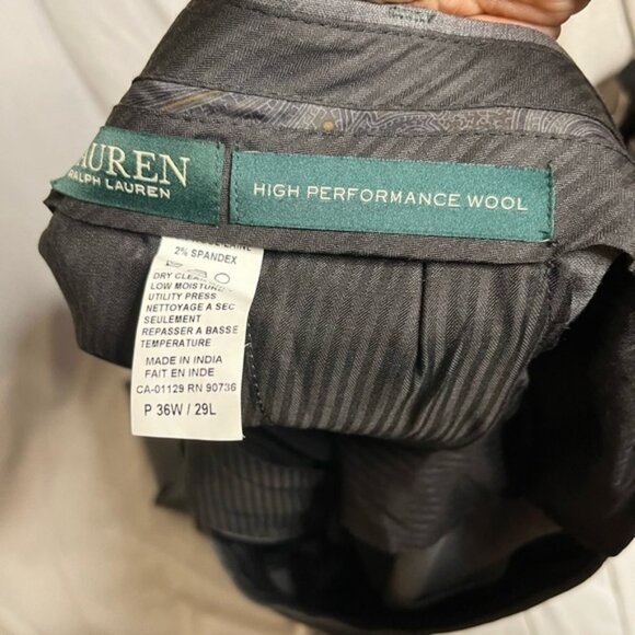 Lauren Ralph Lauren Size 36X29 Grey Pleated Dress Pants 100% Wool - Picture 4 of 6